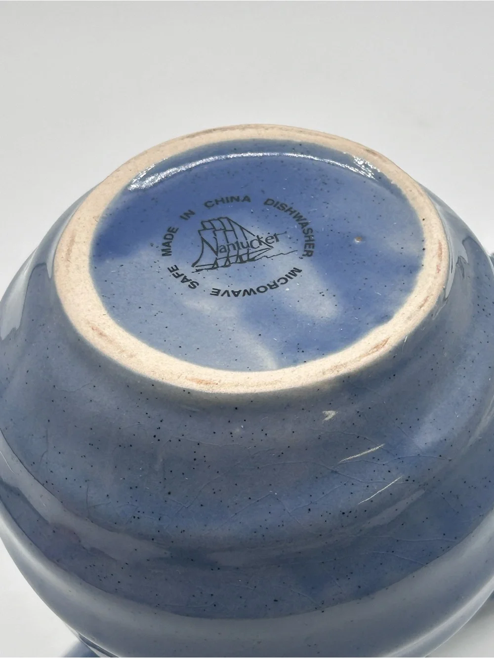 Nantucket Blue Ribbed Beehive Pitcher Medium Sized 6.5”